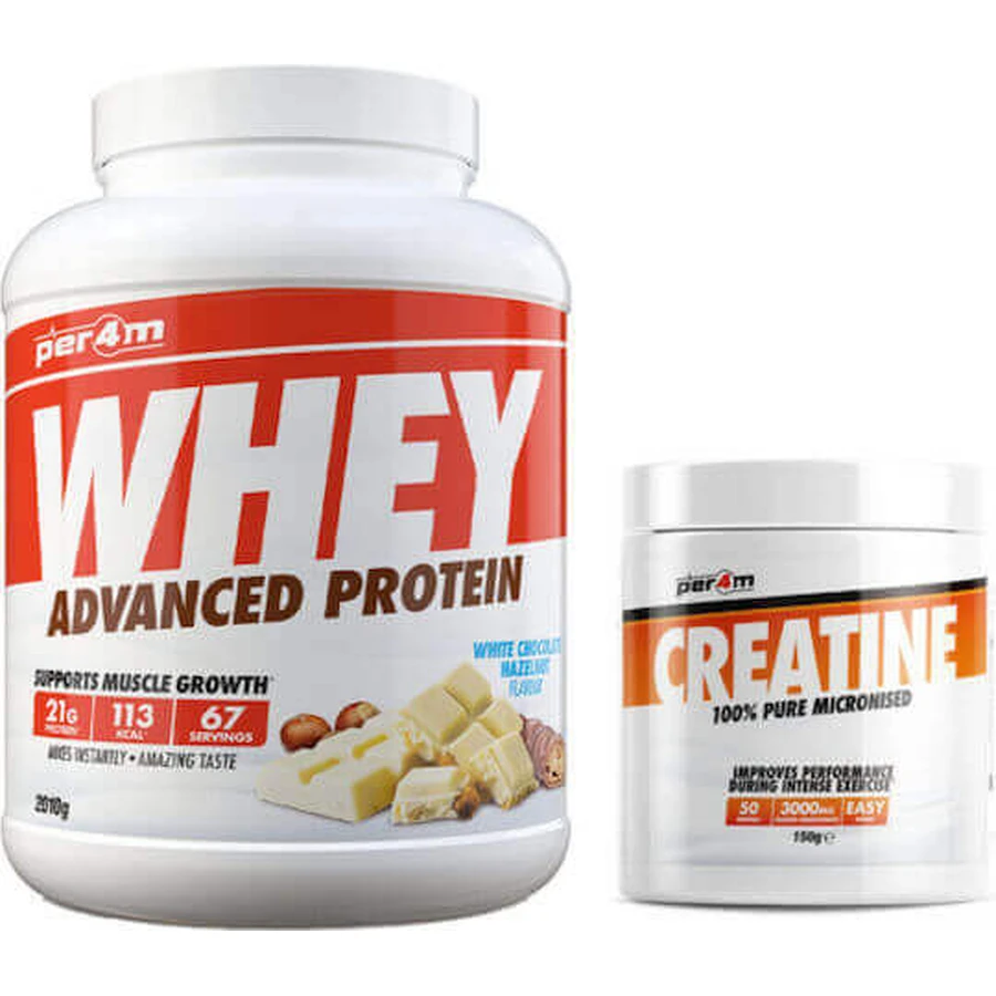 Персоналізований комбінований пакет + Per4m Whey Advanced протеїн 2010g Chocolate Mochaccino + Micronised Creatine 150g Bone 150g: ціни та характеристики