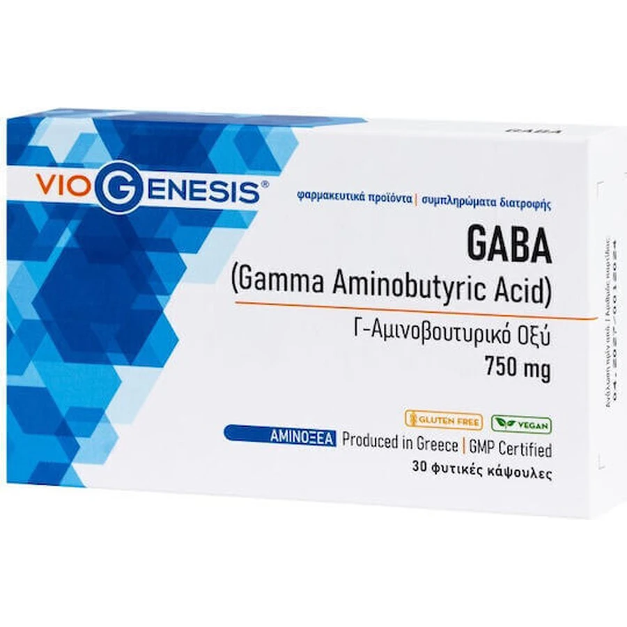 Viogenesis GABA 750мг 30 трав'яних капсул: ціни та характеристики
