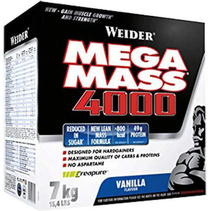 Weider Mega Mass 4000 с креатином и ванильным вкусом 7 кг: цены и характеристики
