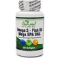 Natural Vitamins Omega 3 Fish Oil Mega EPA DHA Fish Oil 1000mg 60 softgels Unflavoured