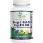 Natural Vitamins Omega 3 Fish Oil Mega EPA DHA Fish Oil 1000mg 60 softgels Unflavoured: цены и характеристики