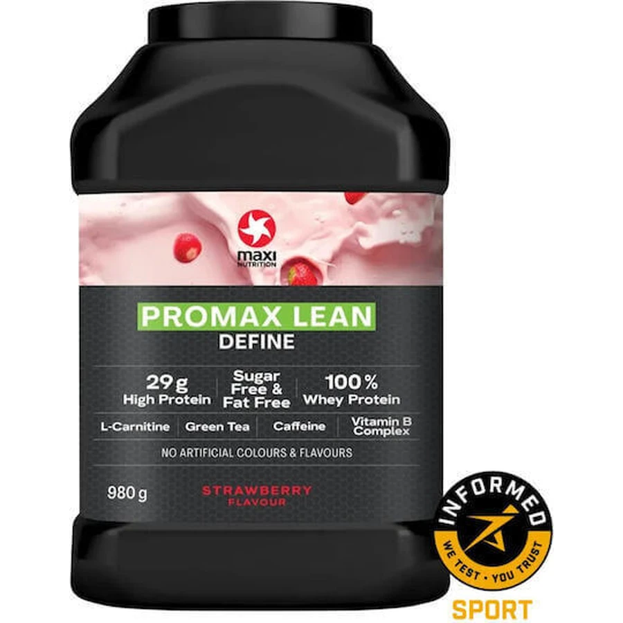 MaxiNutrition Promax Lean Define сироватковий протеїн без глютену зі смаком полуниці 980гр: ціни та характеристики