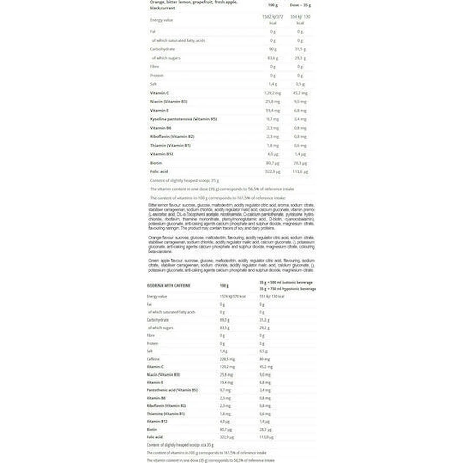 Nutrend IsoDrinx Ізотонічний спортивний напій з електролітами та кофеїном Blue Raspberry 420гр: ціни та характеристики