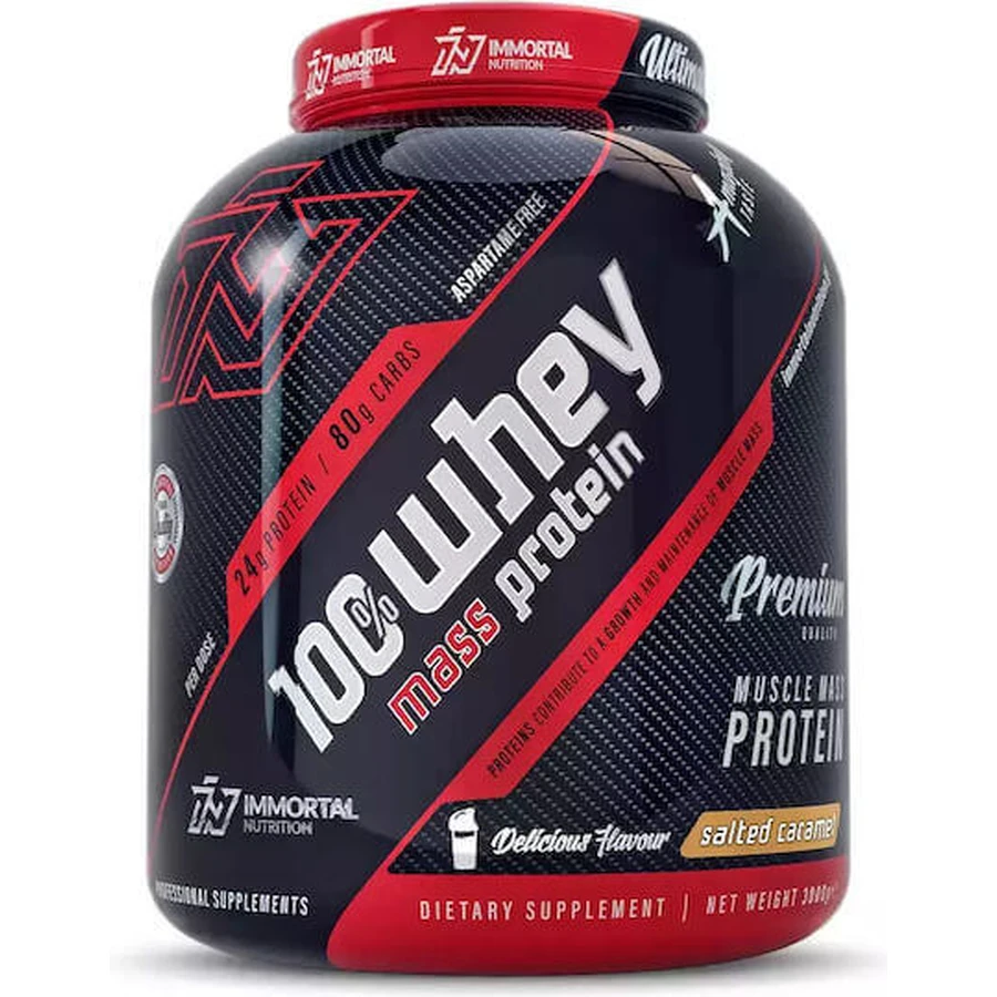 Immortal Nutrition 100% Whey Mass Protein Сироватковий протеїн зі смаком солоної карамелі 3 кг: ціни та характеристики