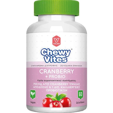 Желейні цукерки Vican Chewy Chewy Vites Журавлина та пробіотики Probio 60: ціни та характеристики