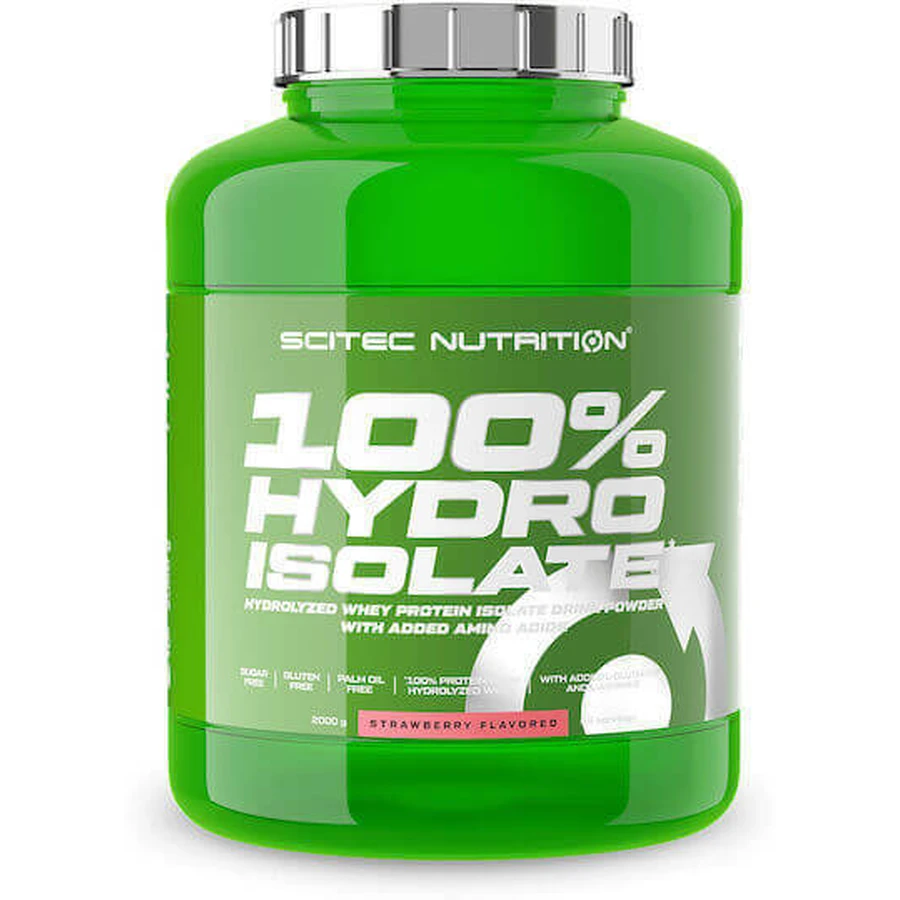 Scitec Nutrition 100% гідроізольований сироватковий протеїн Сироватковий протеїн без глютену зі смаком полуниці 2 кг: ціни та характеристики