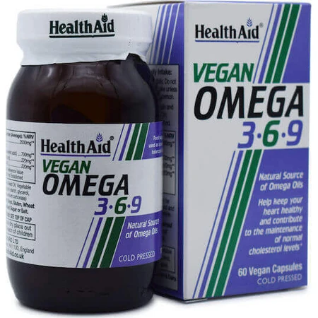 Health Aid Веганська Омега 3 6 9 Підходить для дітей 60 рослинних капсул Без смаку: ціни та характеристики