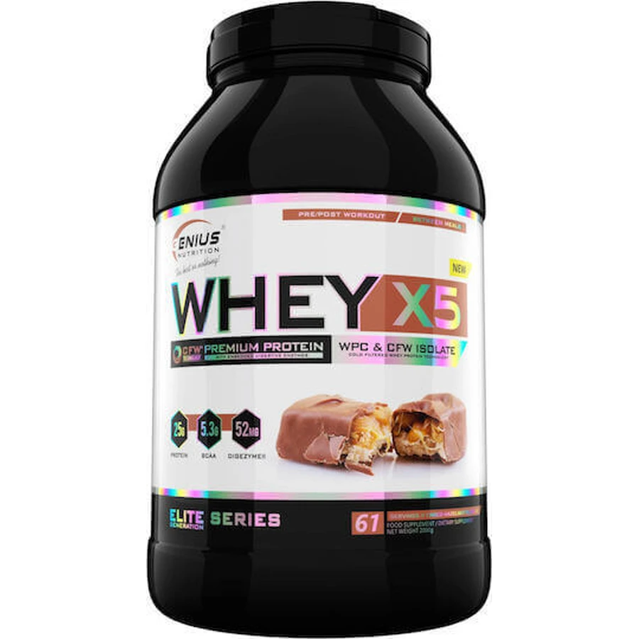 Genius Nutrition Сироватковий протеїн X5 зі смаком шоколадного фундука 2 кг Genius Nutrition Сироватковий протеїн X5 зі смаком шоколадного фундука 2 кг: ціни та характеристики