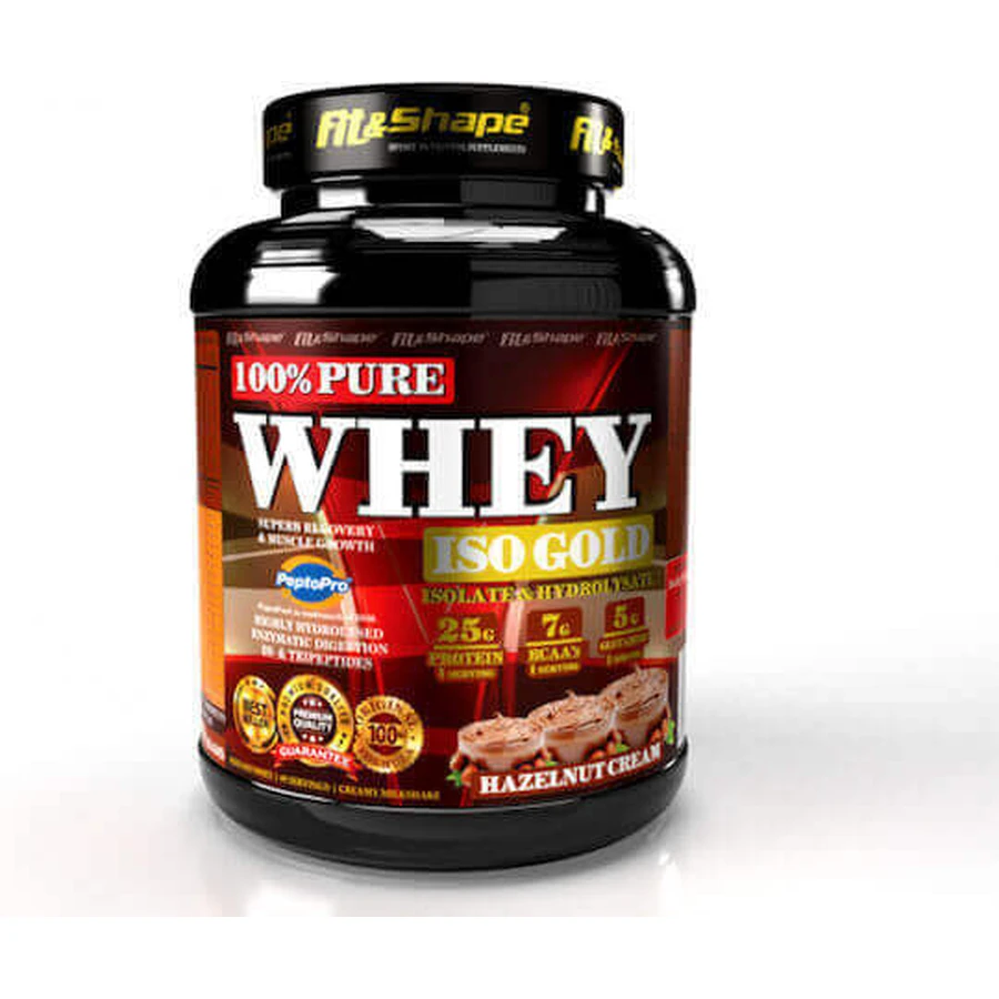 Fit & Shape 100% чистий сироватковий протеїн Iso Gold зі смаком лісового горіха 2,27 кг: ціни та характеристики