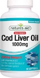 Natures Aid High Strength Cod Liver Oil Масло печени трески 1000 мг 90 софтгелей неароматизированное