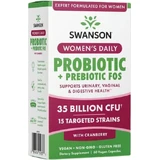 Swanson Women's Daily Probiotic + Prebiotic FOS Probiotic 60 капс Клюква