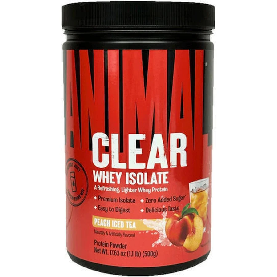 Animal Clear Whey Protein Isolate Изолят сывороточного протеина без глютена со вкусом персикового мороженого 500гр: цены и характеристики