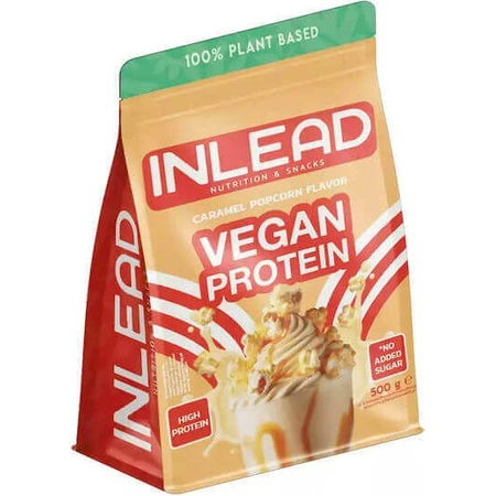 Inlead Nutrition Vegan Protein Соєвий протеїн без глютену та лактози зі смаком карамельного попкорну 500гр: ціни та характеристики