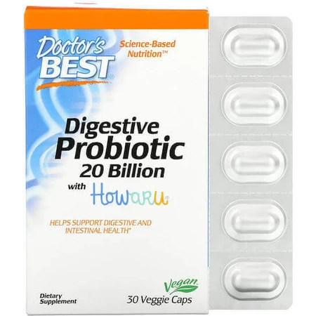 Doctor's Best Digestive Пробиотик для пищеварения 30 растительных капсул: цены и характеристики