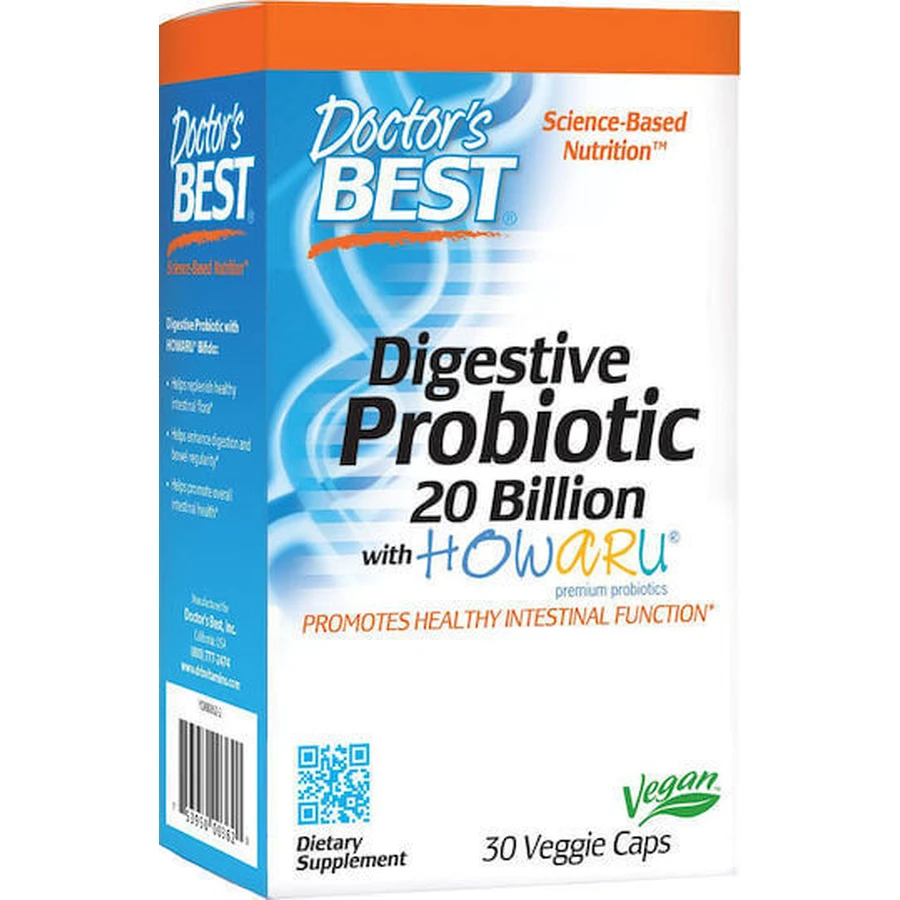 Doctor's Best Digestive Пробиотик для пищеварения 30 растительных капсул: цены и характеристики