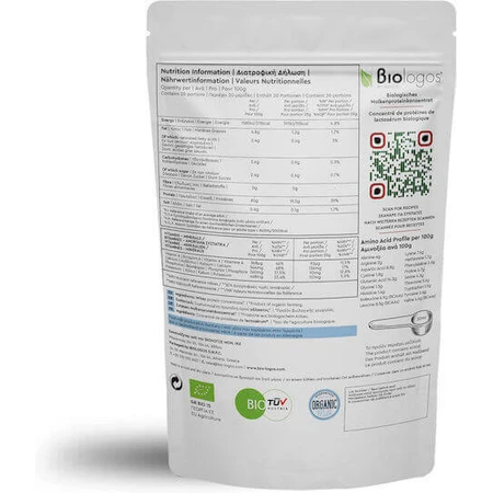 Viologos Organic Whey Protein 80% Органический сывороточный протеин без глютена 500 гр.: цены и характеристики
