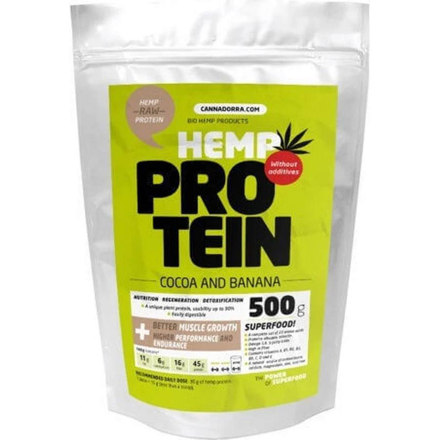 Cannadorra Hemp Protein без глютена и лактозы со вкусом банана 500 гр.: цены и характеристики