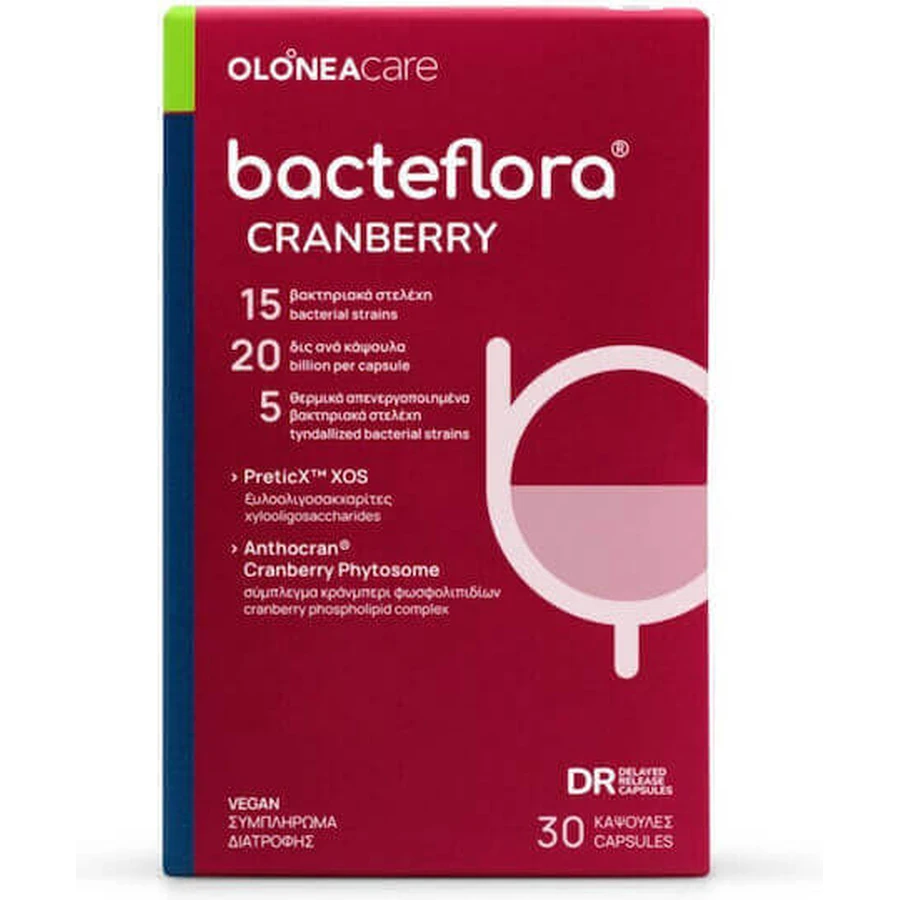 Olonea BacteFlora журавлинний пробіотик 30 рослинних капсул: ціни та характеристики