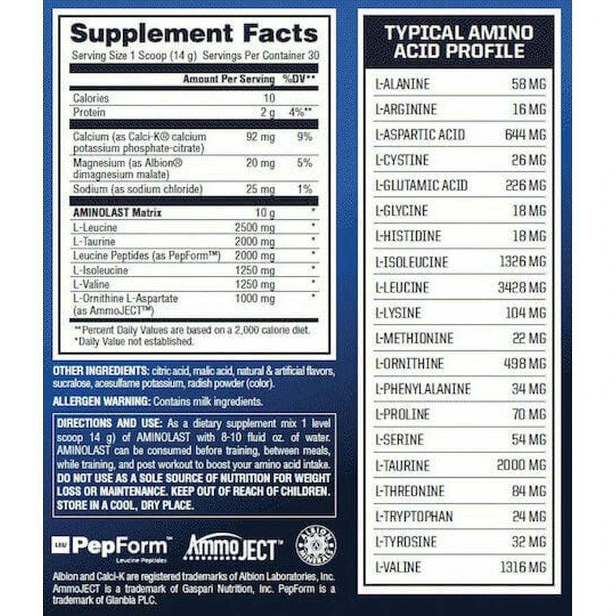 Gaspari Aminolast 420гр Малина: ціни та характеристики