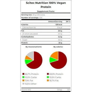 Scitec Nutrition 100% веганский протеин без глютена и лактозы с ванильным вкусом 1 кг