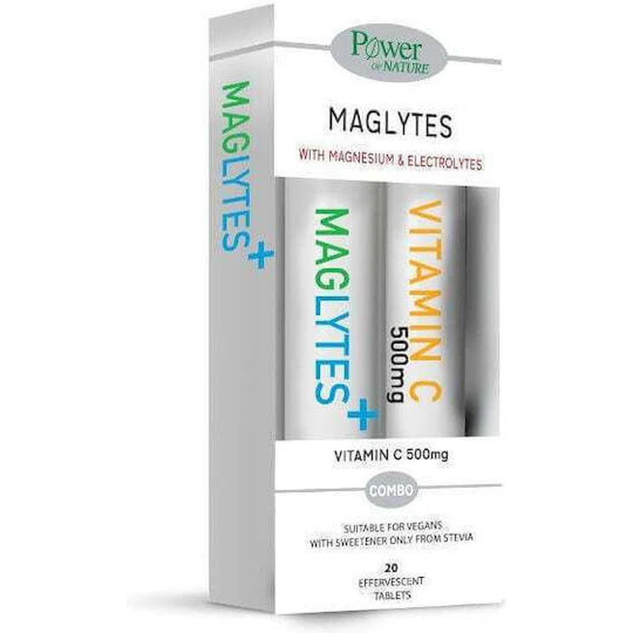 Power Of Nature Maglytes с магнием, электролитами и витамином C 500 мг стевии 40 таблеток эф: цены и характеристики