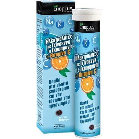 Ino Plus Electrolytes with Ginseng Guarana & Vitamin C Blueberry 20 tabs eff: цены и характеристики