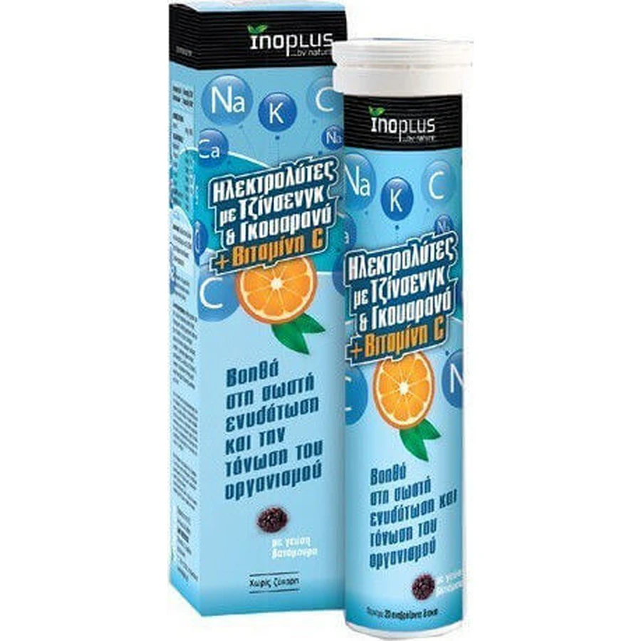 Ino Plus Electrolytes with Ginseng Guarana & Vitamin C Blueberry 20 tabs eff: цены и характеристики