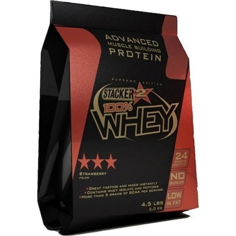 Stacker 2 Whey 100% сироватковий протеїн зі смаком полуниці 2 кг: ціни та характеристики