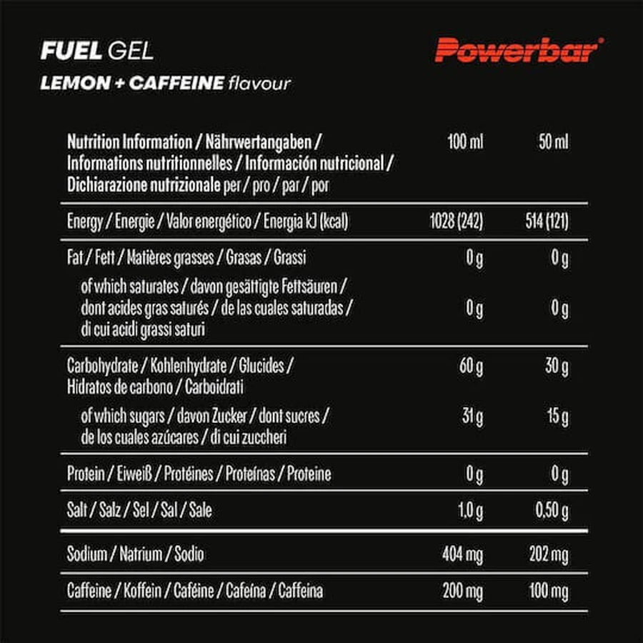 PowerBar Fuel Gel 30 с кофеином лимон 50гр: цены и характеристики