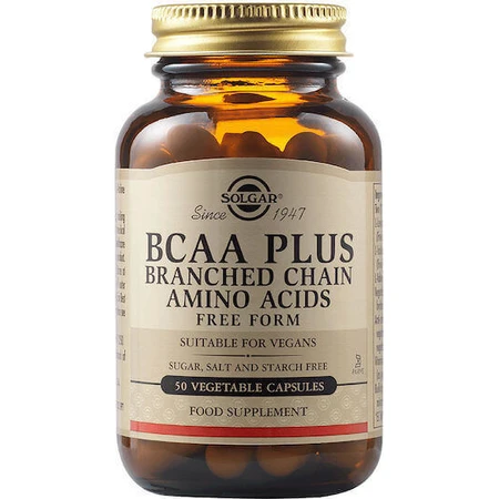 Solgar BCAA Plus 50 травяных капсул без ароматизаторов: цены и характеристики