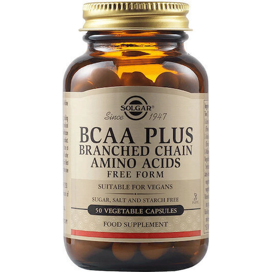 Solgar BCAA Plus 50 травяных капсул без ароматизаторов: цены и характеристики