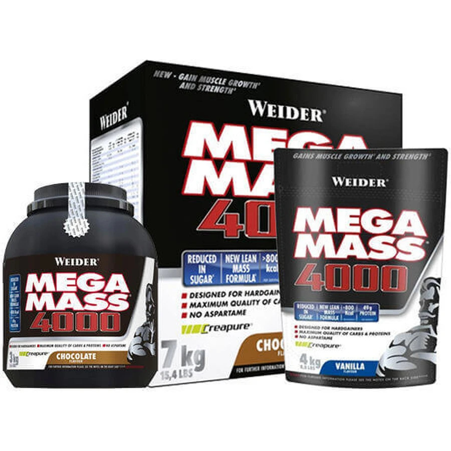 Weider Giant Mega Mass 4000 з креатином та полуничним смаком 7 кг: ціни та характеристики