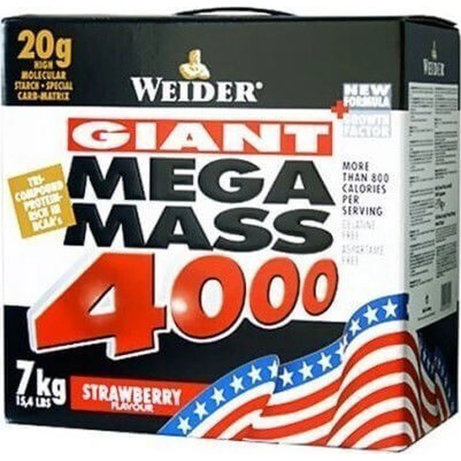 Weider Giant Mega Mass 4000 з креатином та полуничним смаком 7 кг: ціни та характеристики
