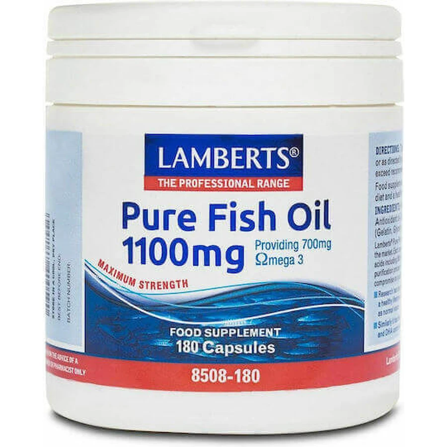 Lamberts Maximum Strength Pure Fish Oil Рыбий жир 1100 мг 180 капс неароматизированный: цены и характеристики