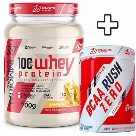 Immortal Nutrition 100% Whey Protein 700гр Банан и BCAA Rush Zero 300гр Ананас: цены и характеристики