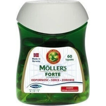 Moller's Forte Omega 3 Cod Liver and Fish Oil Suitable for children 60 caps Unflavoured: цены и характеристики