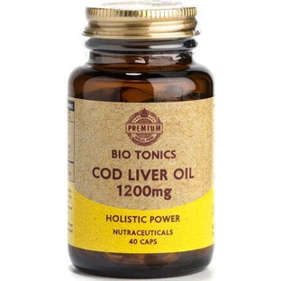 Bio Tonics Cod Liver Oil Масло печени трески 1200 мг 40 растительных капсул неароматизированное