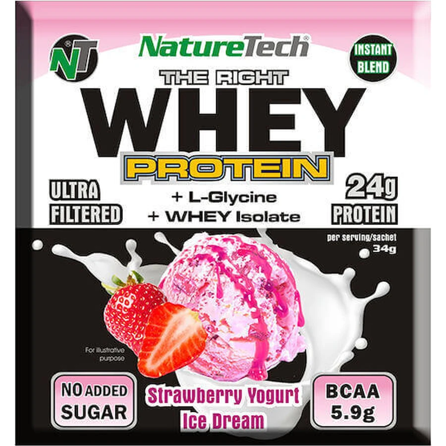 NatureTech The Right Whey Сывороточный протеин со вкусом клубничного йогурта Ice Dream 34гр: цены и характеристики