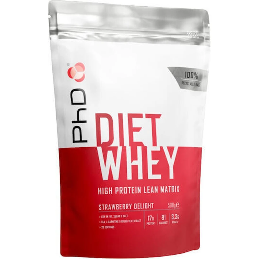 PhD Diet Whey Сывороточный протеин со вкусом клубники 500 гр: цены и характеристики