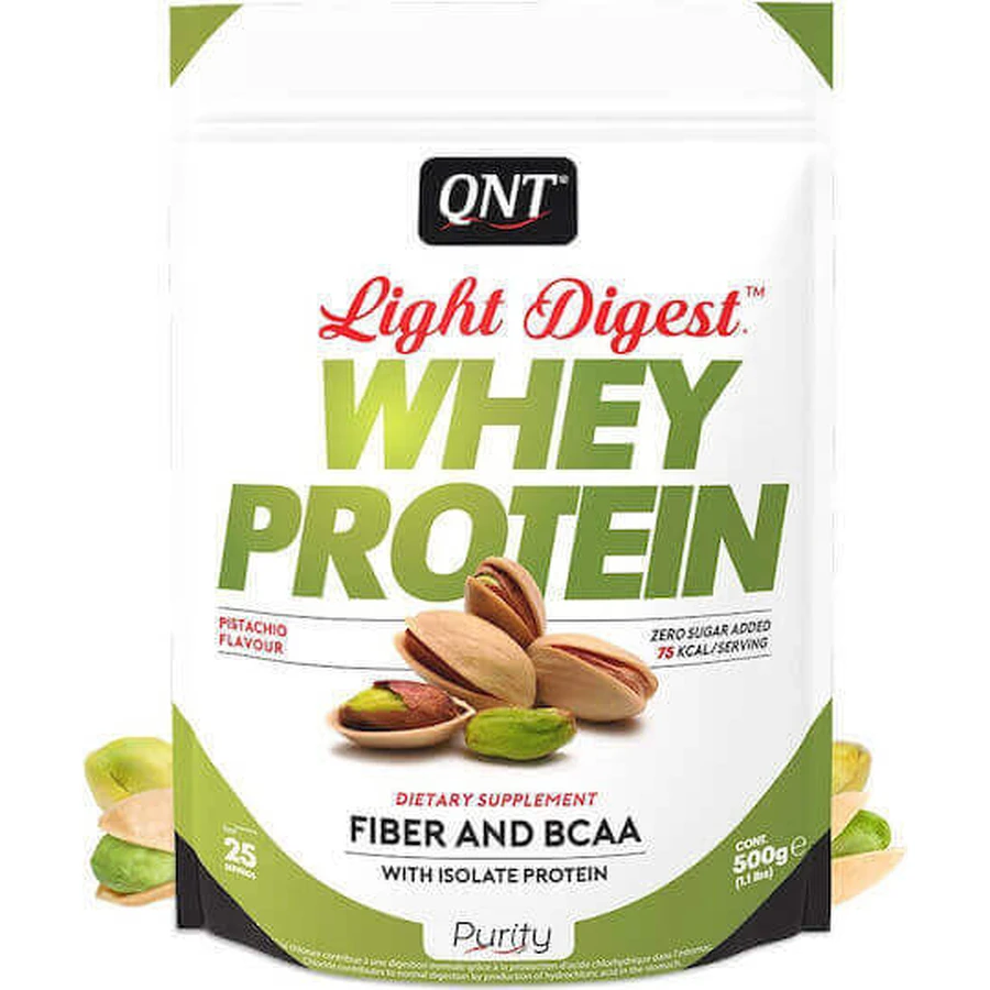 QNT Light Digest Whey Protein Сывороточный протеин без глютена с фисташковым вкусом 500гр: цены и характеристики