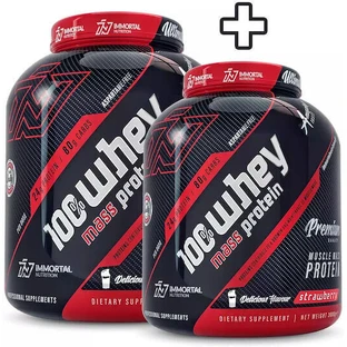 Immortal Nutrition 100% Whey Mass Protein 100% Whey Protein Сывороточный протеин для набора массы с клубничным вкусом 2х3 кг