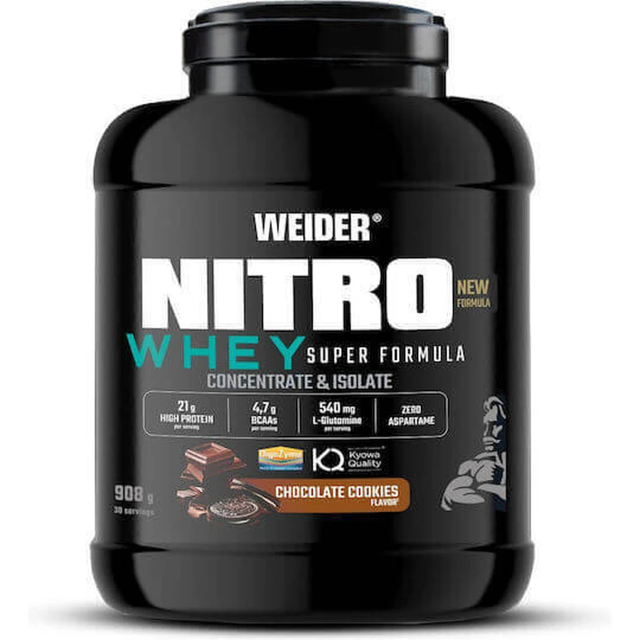 Weider Nitro Whey Протеїновий білок з молочної сироватки зі смаком шоколадного печива 908гр: ціни та характеристики