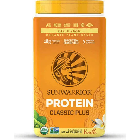 Sunwarrior Classic Plus Органический рисовый протеин без глютена и лактозы со вкусом ванили 750 гр.: цены и характеристики