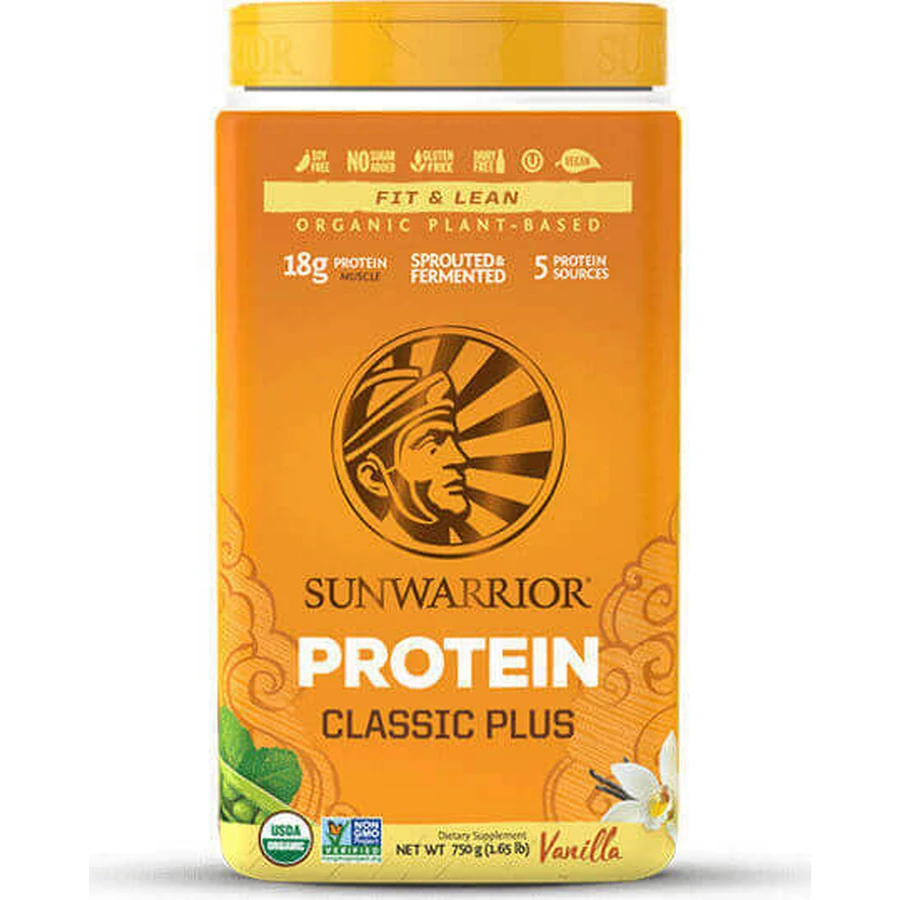 Sunwarrior Classic Plus Органический рисовый протеин без глютена и лактозы со вкусом ванили 750 гр.: цены и характеристики