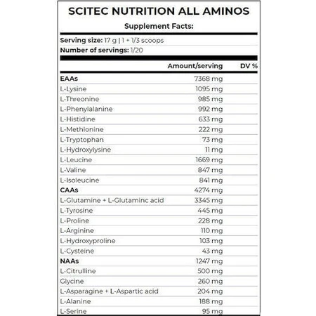 Scitec Nutrition All Aminos 340gr Mango: ціни та характеристики