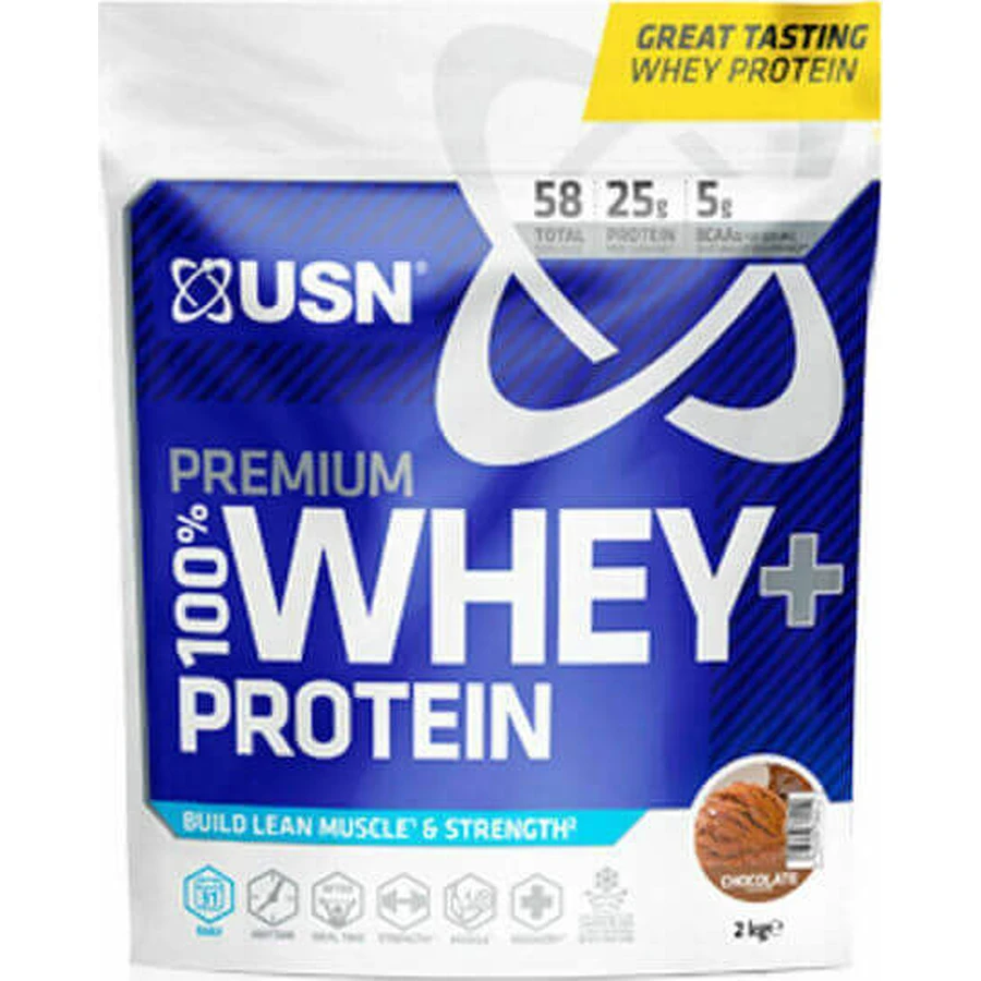 USN 100% Whey Premium Сывороточный протеин со вкусом шоколада 2 кг: цены и характеристики