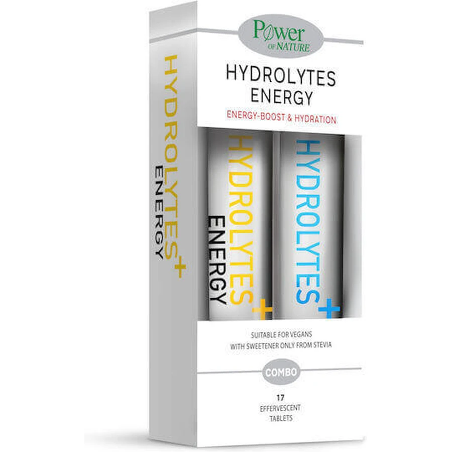 Power Of Nature Hydrolytes Plus Energy 20 шипучих таблеток и Hydrolytes 20 шипучих таблеток 2x10 шипучих таблеток: цены и характеристики
