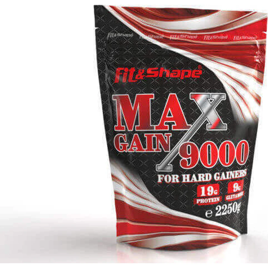 Fit & Shape Max Gain 9000 зі смаком полуничного молочного коктейлю 2,25 кг: ціни та характеристики