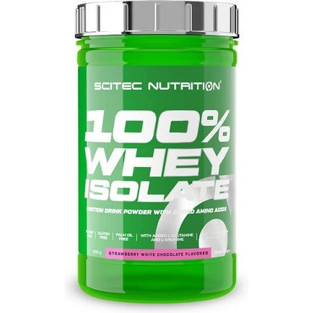 Scitec Nutrition 100% сироватковий ізолят Сироватковий протеїн без глютену зі смаком полуниці White Choco 700гр: ціни та характеристики