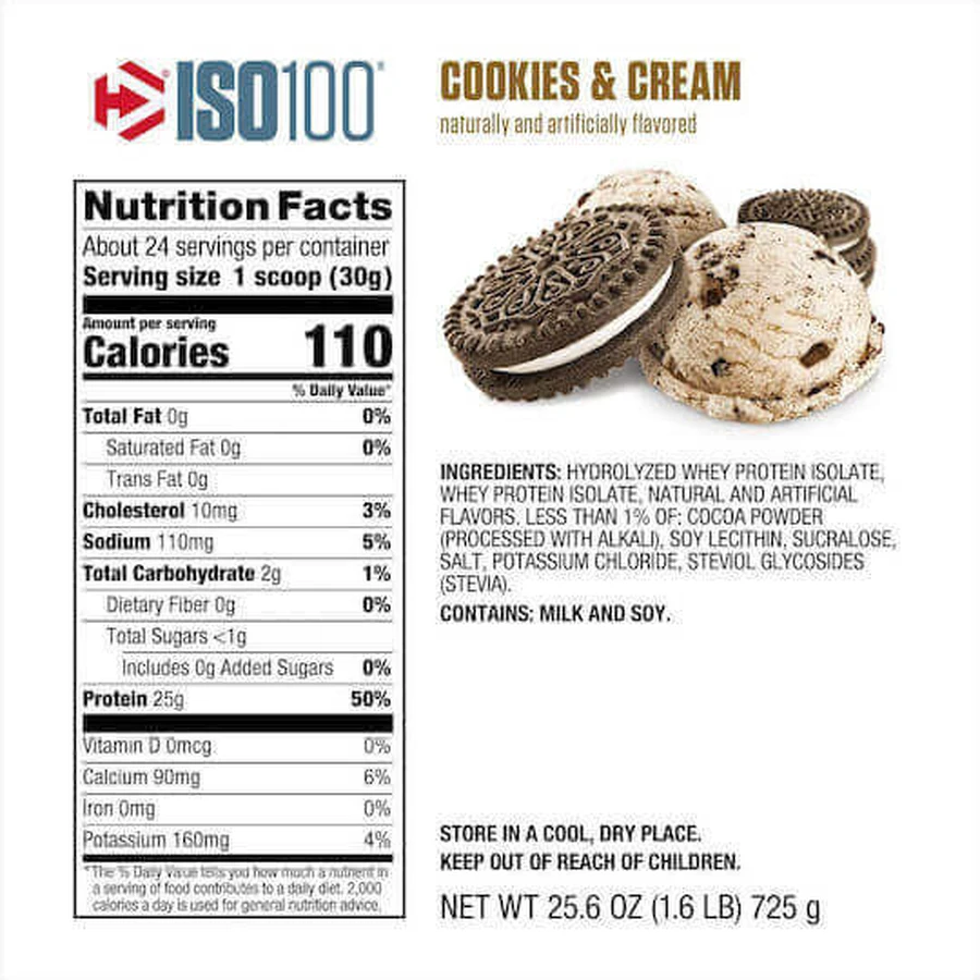 Dymatize ISO100 Гідролізований сироватковий протеїн без глютену зі смаком святкового торта 2,264 кг: ціни та характеристики